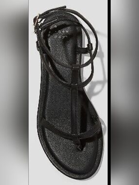 A New Day Women's Black Gillian Gladiator Memory Foam Sandals Sz: 7.5 & 8.
